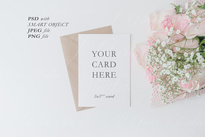 Floral Kraft Card Mockup - crd187, a Print Template by L'Aura Studio