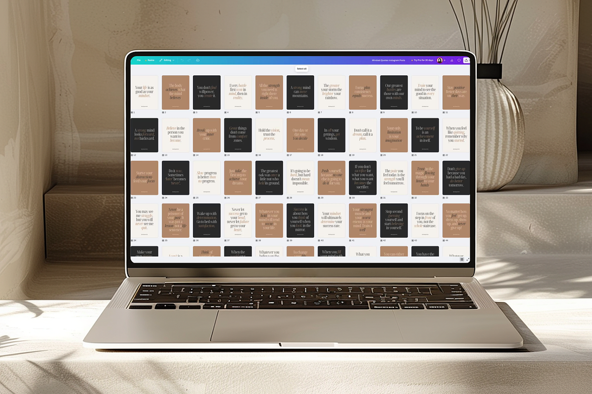 120 Mindset Quotes Instagram Bundle, a Social Media Template by Creatif Foundry (Photo 2 of 8)
