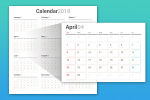 Calendar 2018 Planner Design