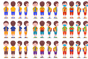 Cute Kids Boy Student Vector Pack, an Object Graphic by MEDZ (Thumbnail 1 of 13)