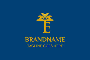 Letter E Palm Tree Luxury Logo, a Branding & Logo Template by Pray Art Design Studio