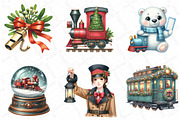 Christmas Train Station Clipart, an Illustration by DreamPrint404 (Thumbnail 3 of 4)