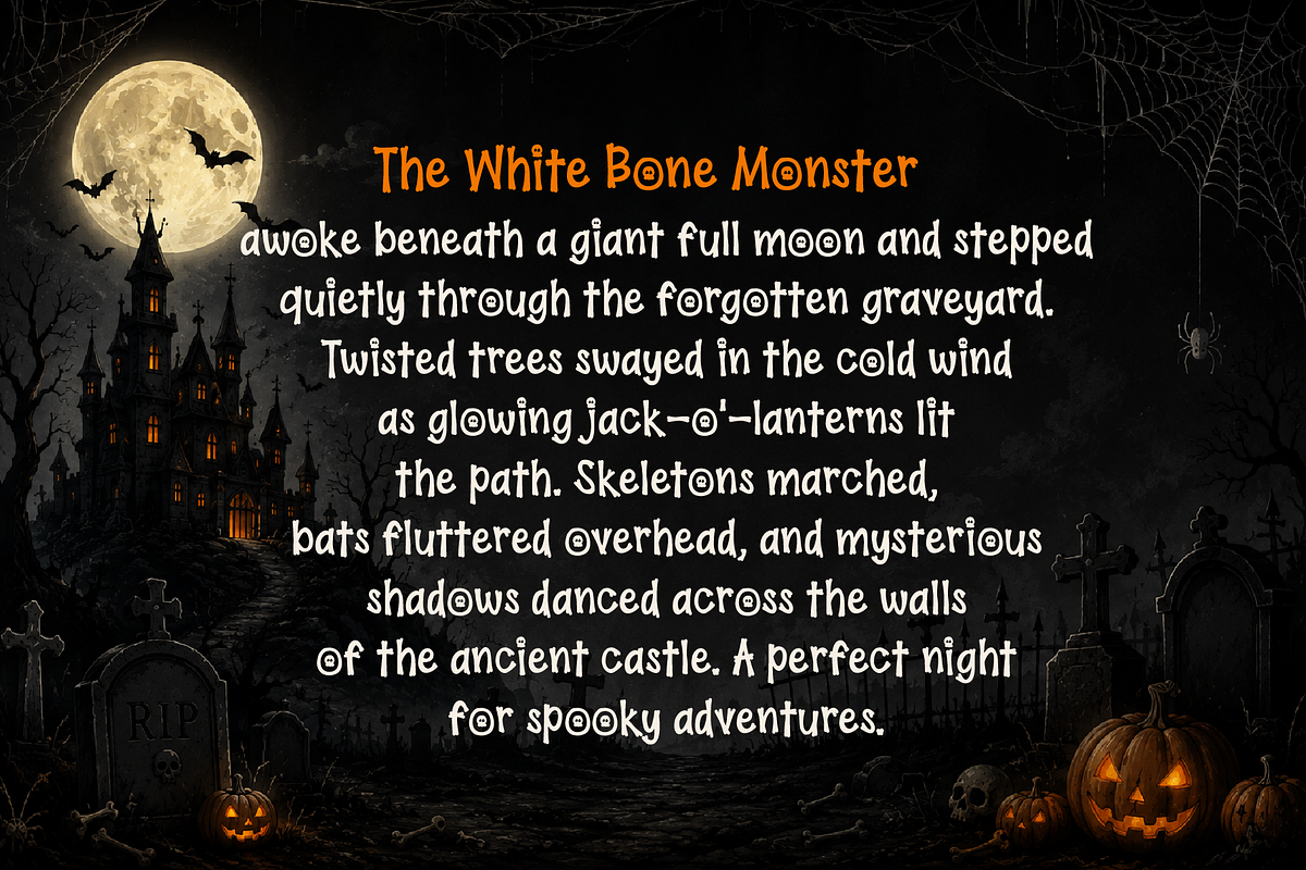 White Bone Monster, a Symbol Font by BBtypeStudios (Photo 3 of 11)