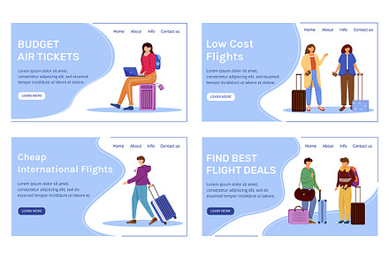 Budget tourism landing pages set, a Landing Page Template by The img