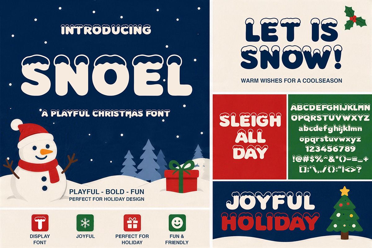 Snoel - Playful Christmas Font, a Sans Serif Font by Pitchlook.Studio (Photo 3 of 4)