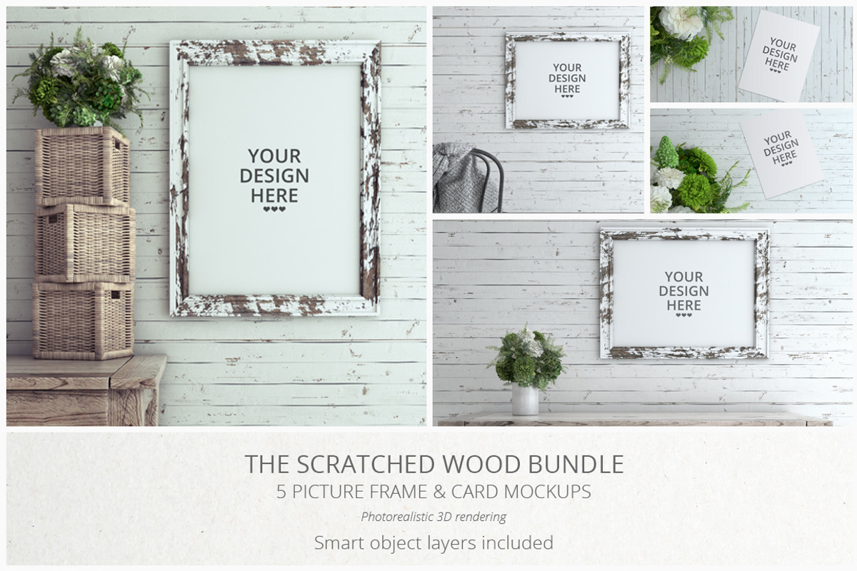 Scratched Wood MockUp Bundle, a Print Template by Bobboz Store (Photo 2 of 2)