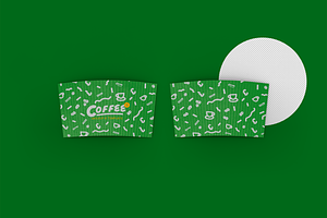 3d 2 Sides Coffee Cup Sleeve Mockup