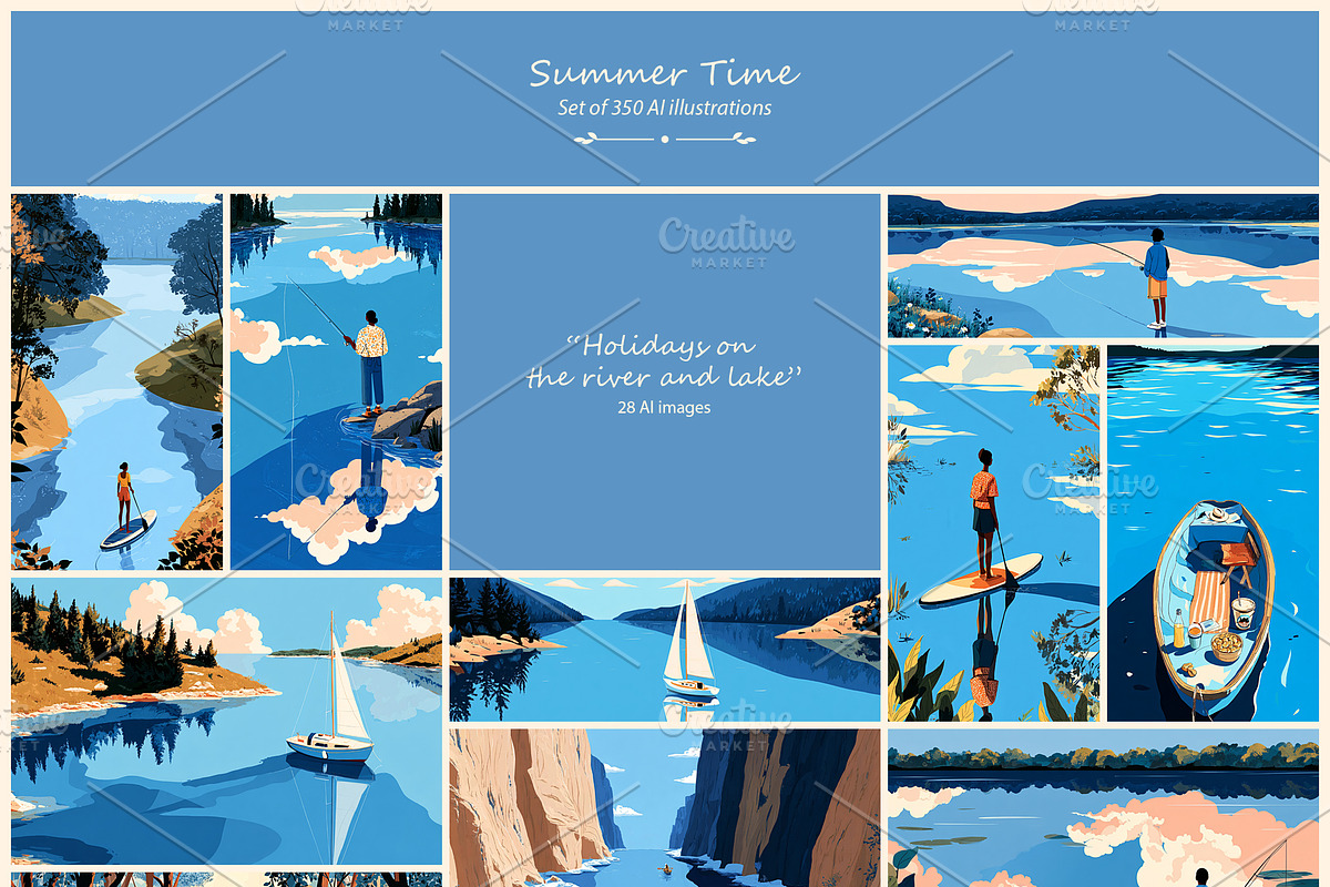 Summer- 350 AI illustrations, a Seasonal Illustration by Pundateam (Photo 8 of 9)