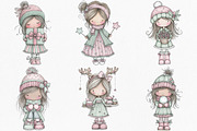 Christmas Little Girl Clipart Bundle, an Illustration by Canvas Craft (Thumbnail 2 of 8)