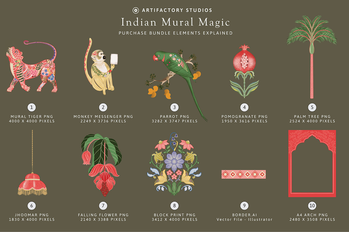 Mural Magic PNG Elements & Pattern, a Decorative Illustration by Artifactory Studios (Photo 4 of 7)