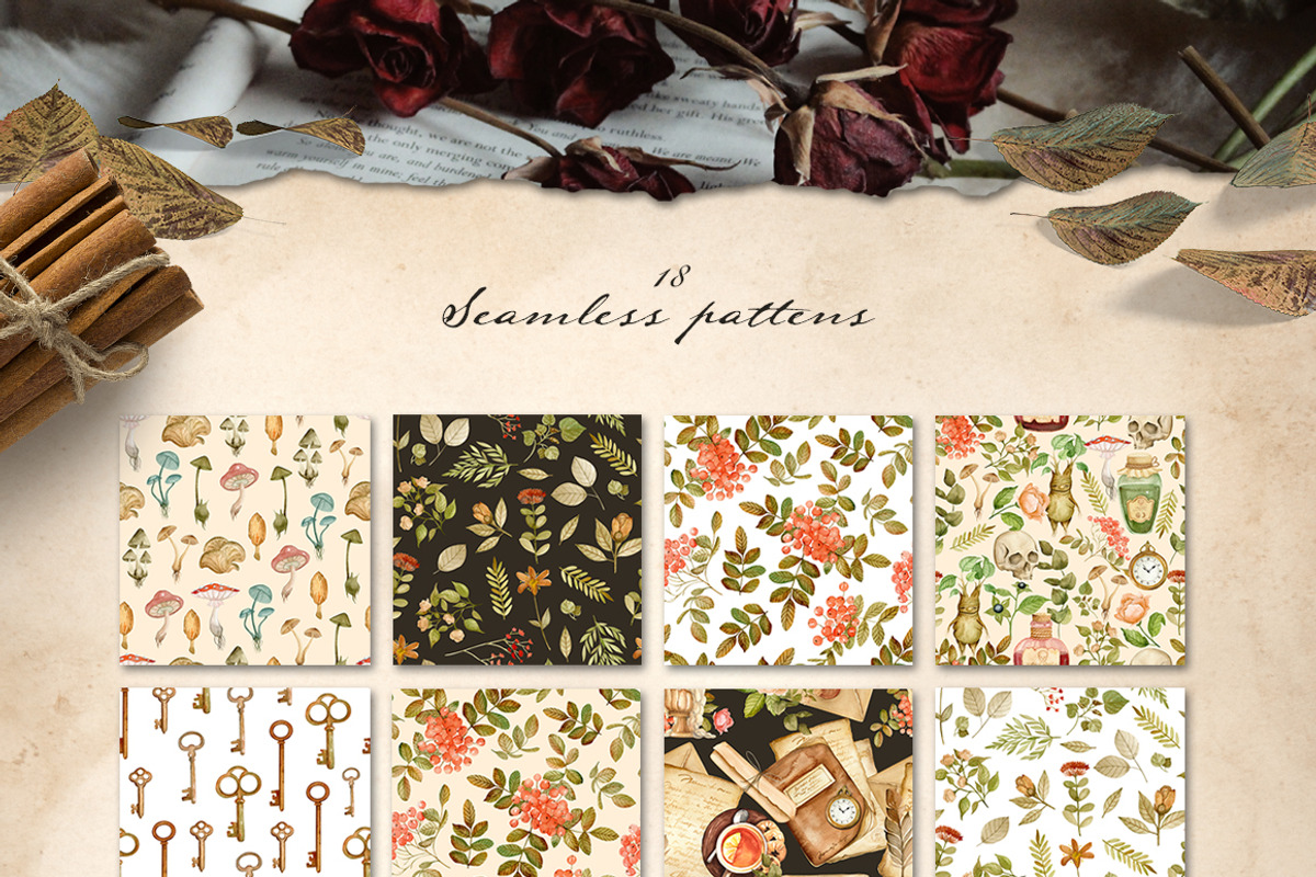 Dark vintage. Watercolor autumn set, an Object Graphic by JuliaBadeeva (Photo 11 of 12)