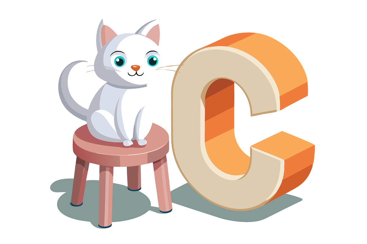 A-Z 3D Alphabet with Cute Character, a Graphic by Creative_View (Photo 11 of 28)