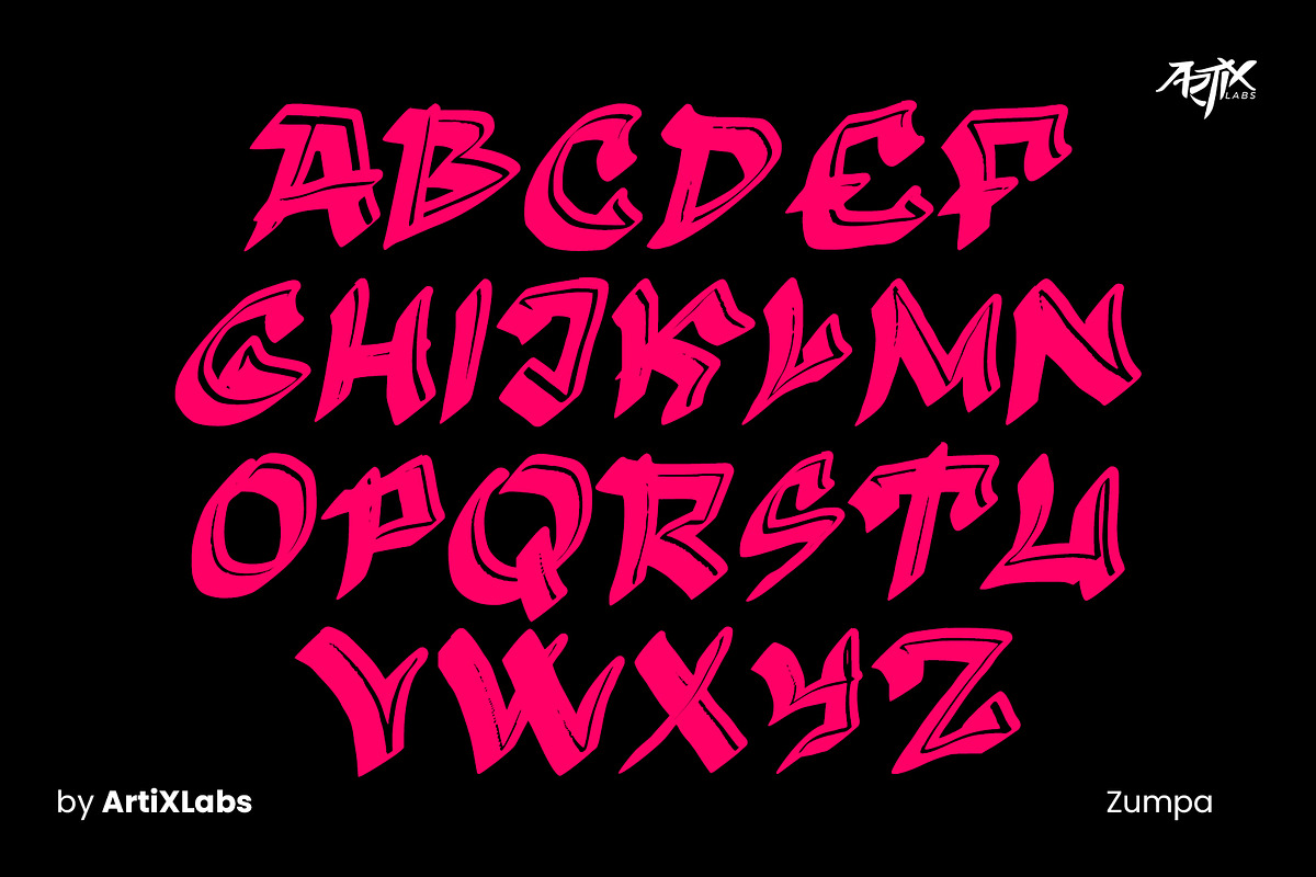 Zumpa Sharp Raw Edgy Display Font, a Handwritten Font by ArtiXLabs (Photo 7 of 10)