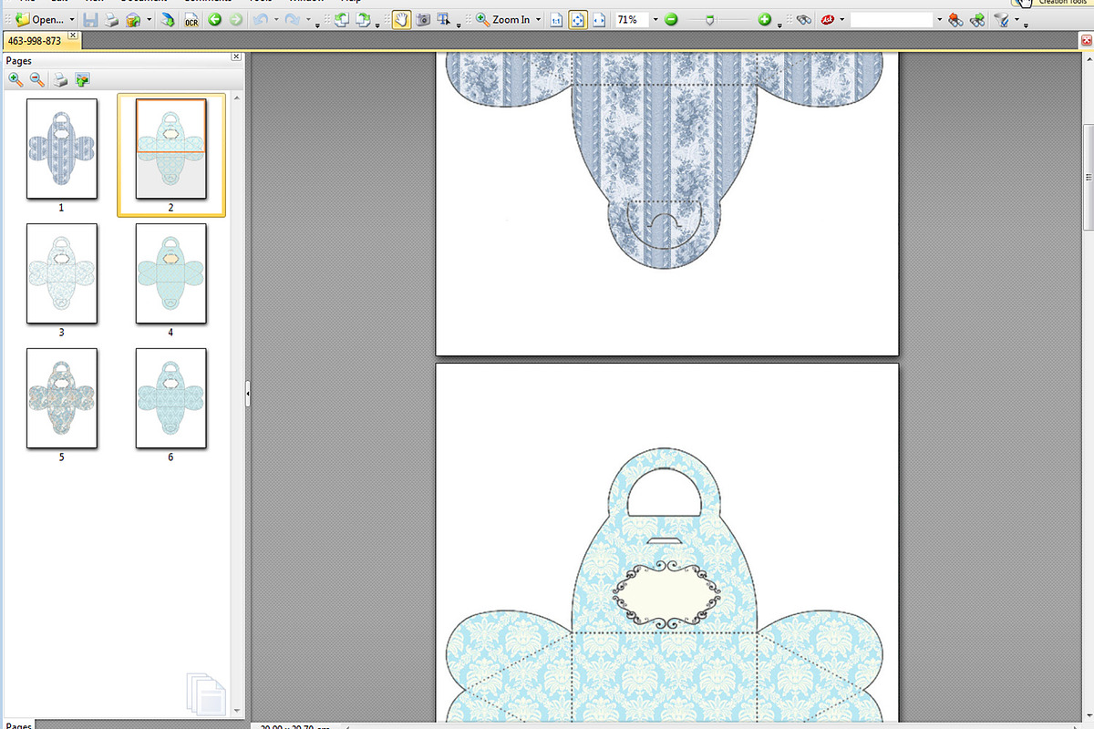 6 Blue Gift Bags - PDF  Patterns, a Print Template by Kseniya-Omega (Photo 4 of 4)