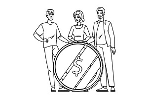 partnership trade agreements vector, a Person Illustration by pikepicture