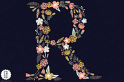 Floral letters, monogram, floral PR&, a Decorative Illustration by GrafikBoutique (Thumbnail 3 of 3)