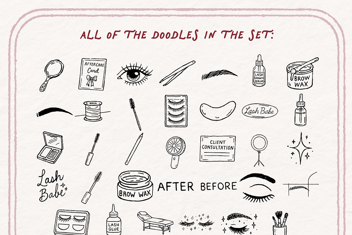Lash Tech Clipart, Beauty Doodles, an Object Illustration by The October Creative (Photo 4 of 6)