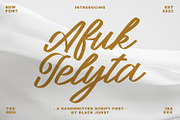 Afuk Jelyta - Script Font, a Script Font by Black Junst (Thumbnail 1 of 9)