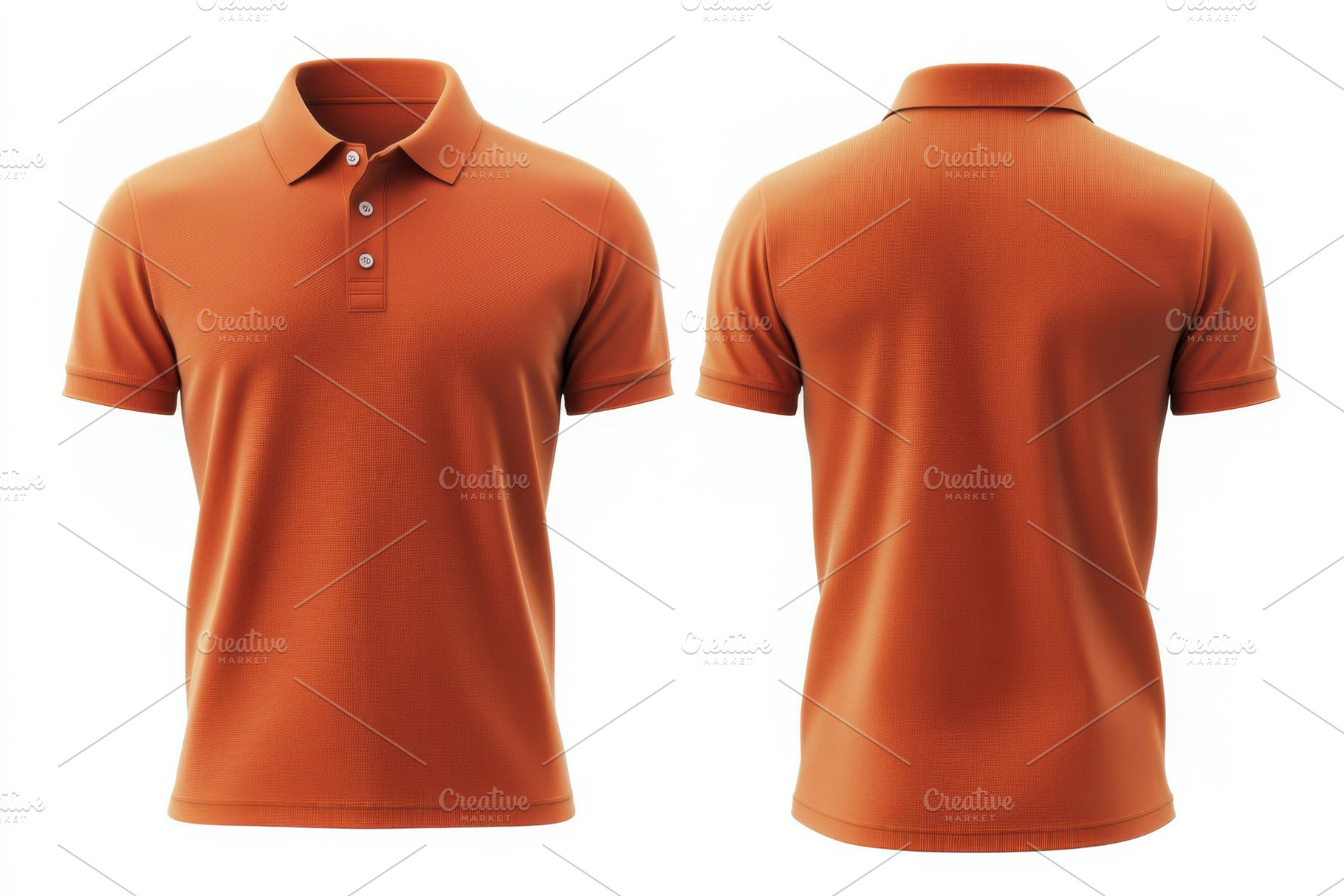 Burnt orange polo shirt front and ba, a Beauty & Fashion Photo by Pixeness Studio