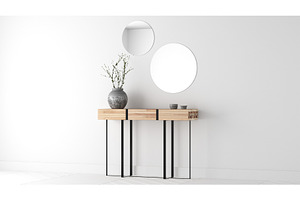 Entry Table D - Vase and Mirrors