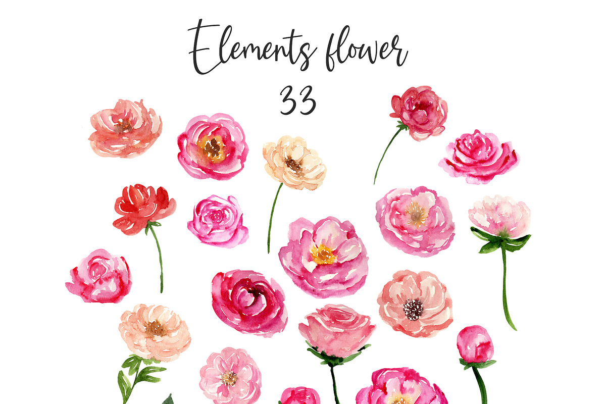 Spring floral watercolor Pinki, a Decorative Illustration by Julia Bogdan (Photo 6 of 9)