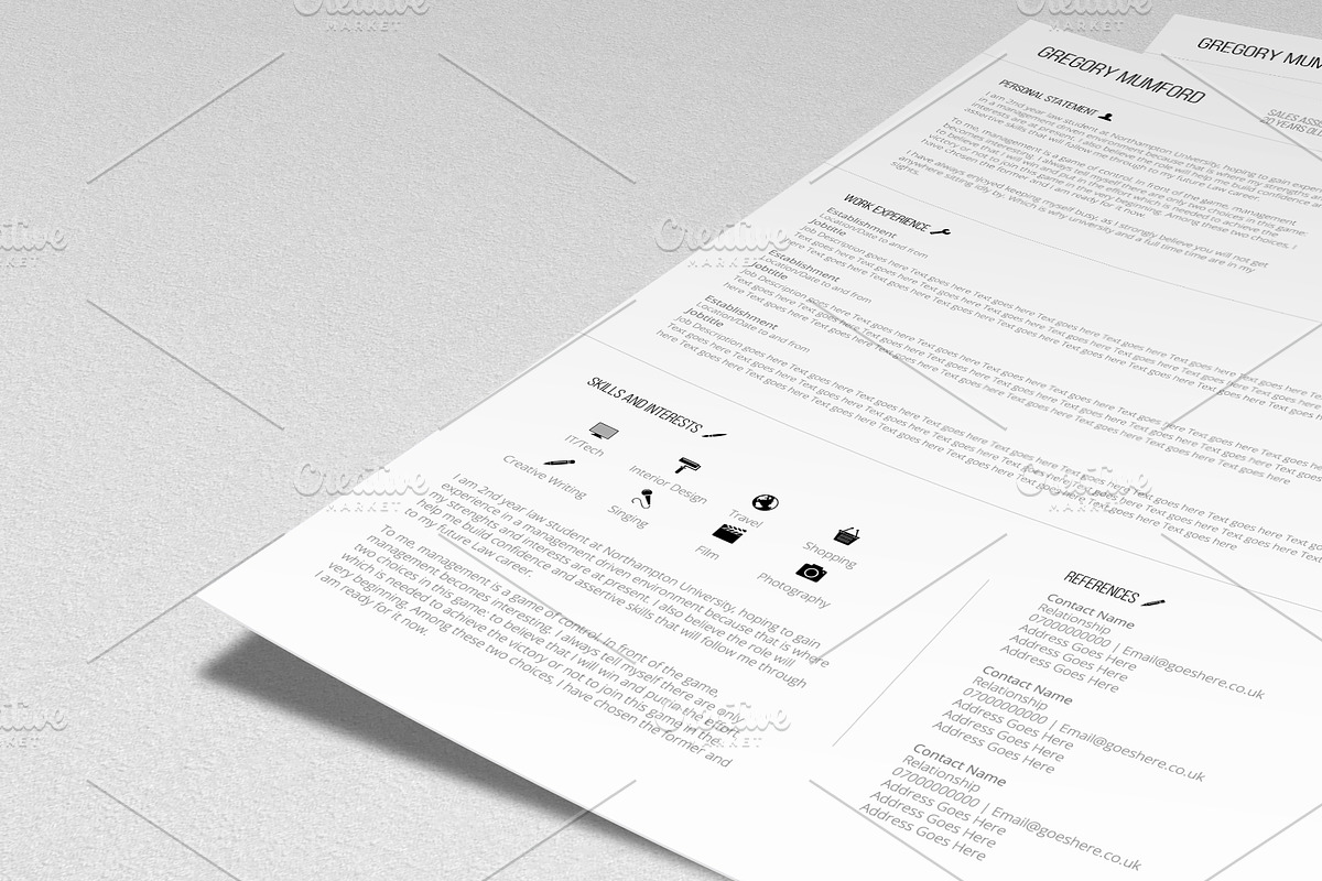 The Professional CV (PSD + WORD DOC), a Resume Template by Valeur Design (Photo 4 of 5)