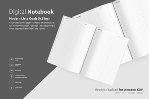 Digital Modern Lists Goals Planner