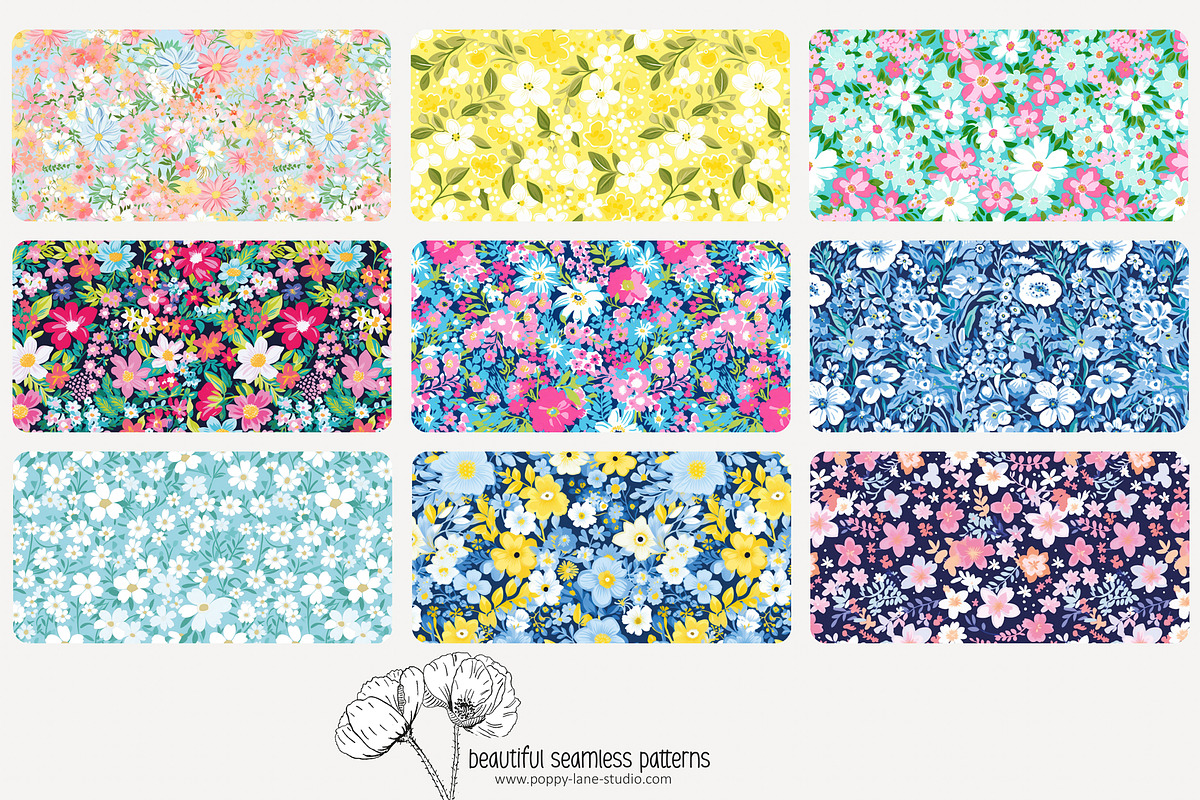 70 ditsy floral seamless pattern, a Pattern Graphic by Poppy Lane Studio