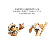 20 Quirky Baseball Dog Clipart, a Decorative Illustration by Pati Charm Studio (Thumbnail 5 of 8)