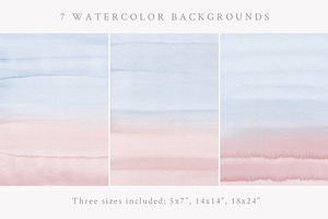 Watercolor Backgrounds - Blush/Blue