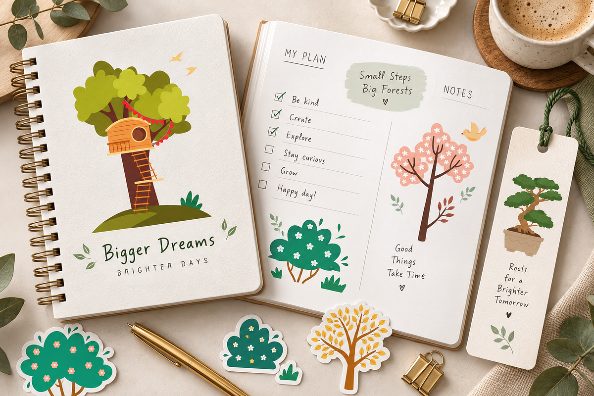 Whimsical Trees Clipart, a Decorative Illustration by Anna Studio (Photo 5 of 12)