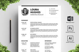 Blackline Resume Template, a Resume Template by Big Zone Studio