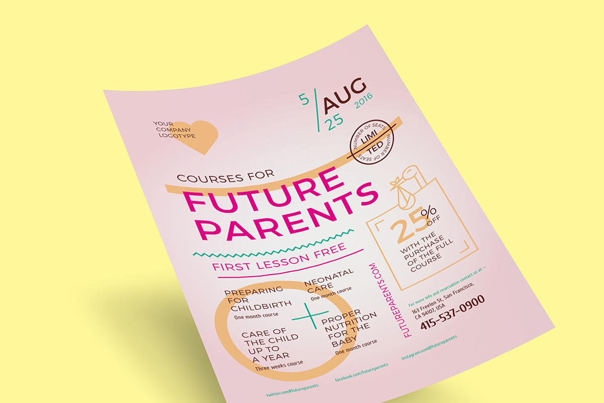 Future Parents Event Poster, a Poster Template by EDT.Graphics