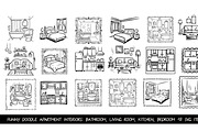 Funny doodle apartment interiors svg, an Object Graphic by SketchArtStudio (Thumbnail 1 of 3)