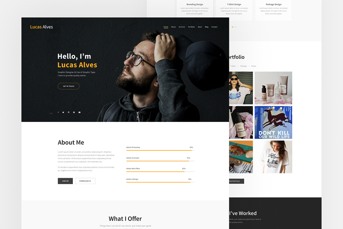 Lucas - Creative Portfolio HTML CSS, a HTML Template by TemplatesJungle