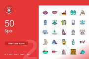 Spa Filled Line Icons, an Icon by IconBunny (Thumbnail 1 of 2)