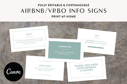 Beach House Info Signs for Airbnb