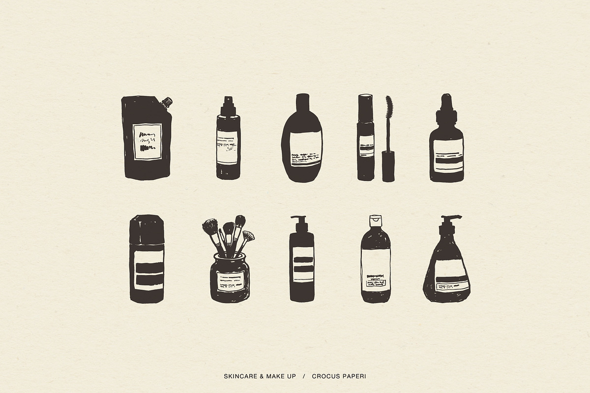 SKINCARE & MAKE UP illustrations, an Object Illustration by Crocus Paperi (Photo 2 of 10)