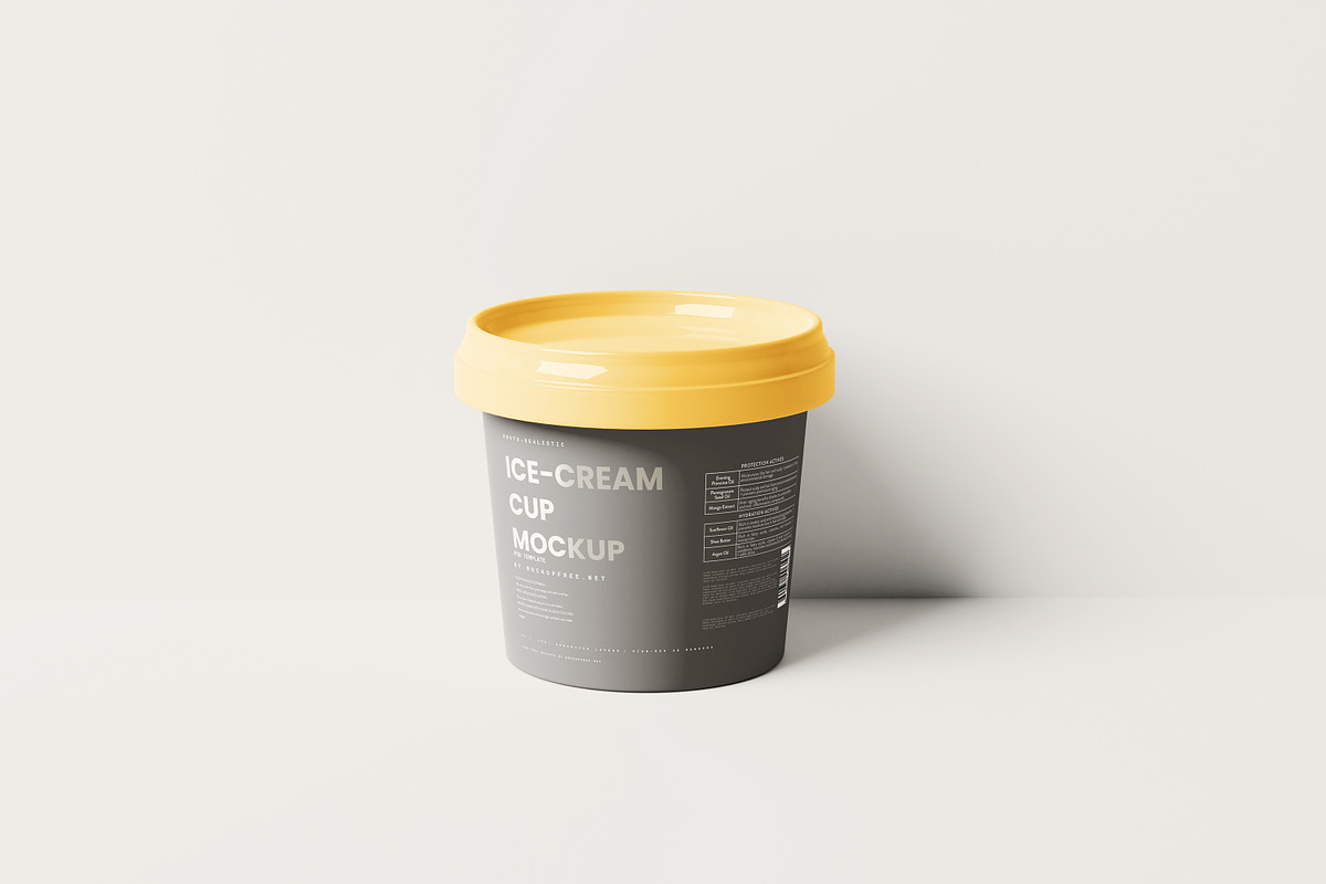 Ice Cream Cup Mockup, a Packaging Mockup by MockupFree.Net (Photo 6 of 8)