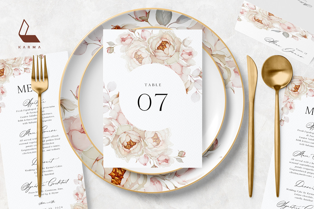 Fiona Wedding Invitation Set PSD preview 4