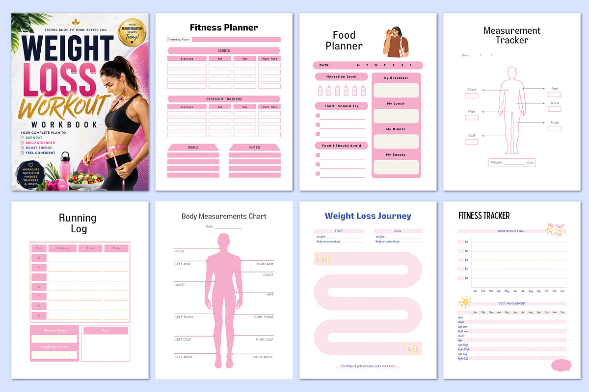 Weight Loss Workout Workbook., a Stationery Template by Shumaya (Photo 2 of 5)