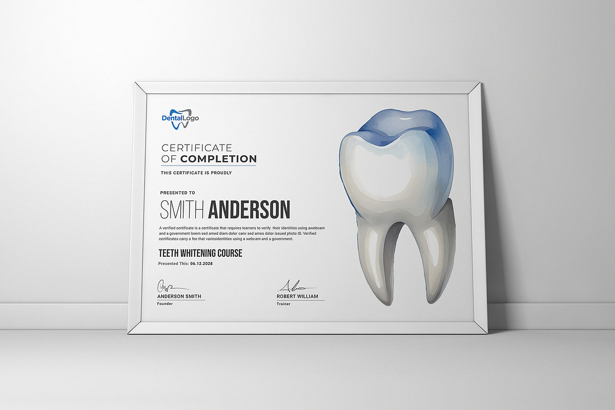 Dental Certificate, a Stationery Template by DesignDevisers (Photo 6 of 10)