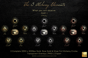 SALE! 5 Alchemy Elements: Foil Set