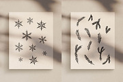 Pines and Snowflakes Line Drawings, an Illustration by Whimsy Works (Thumbnail 2 of 2)