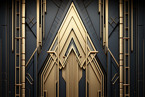 Art Deco Background. A Striking Abstract Design Featuring Geometric Shapes And