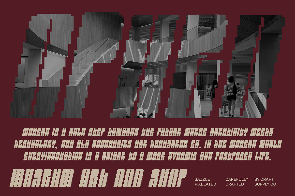 Sazzle Pixel, a Sans Serif Font by Craft Supply Co. (Photo 3 of 8)