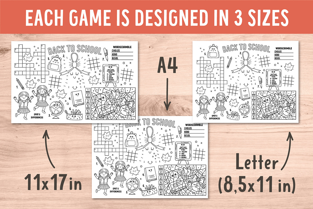 Back to school activity placemats, an Education Illustration by Lexi Claus (Photo 5 of 6)