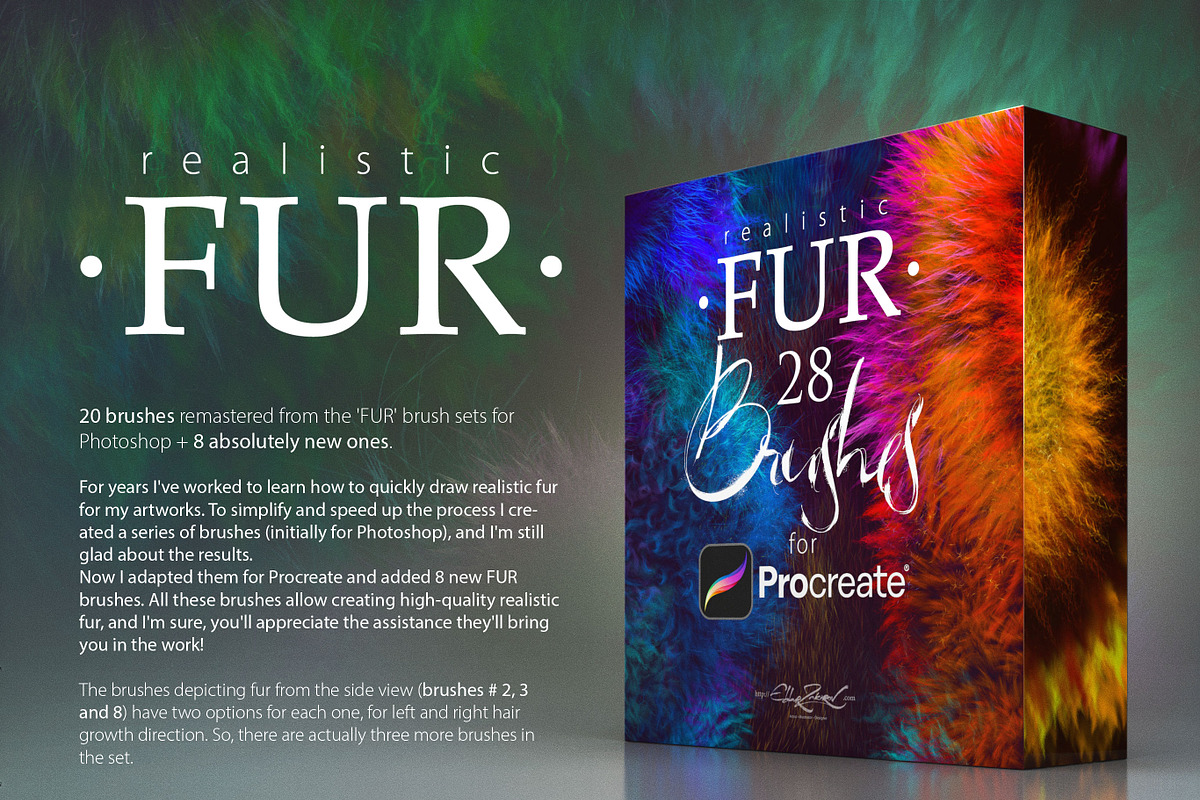 28 Realistic FUR Procreate Brushes, a Brush Add-On by Eldar Zakirov's (Photo 2 of 10)