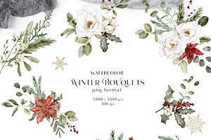 SALE! Watercolor Winter Holiday Set