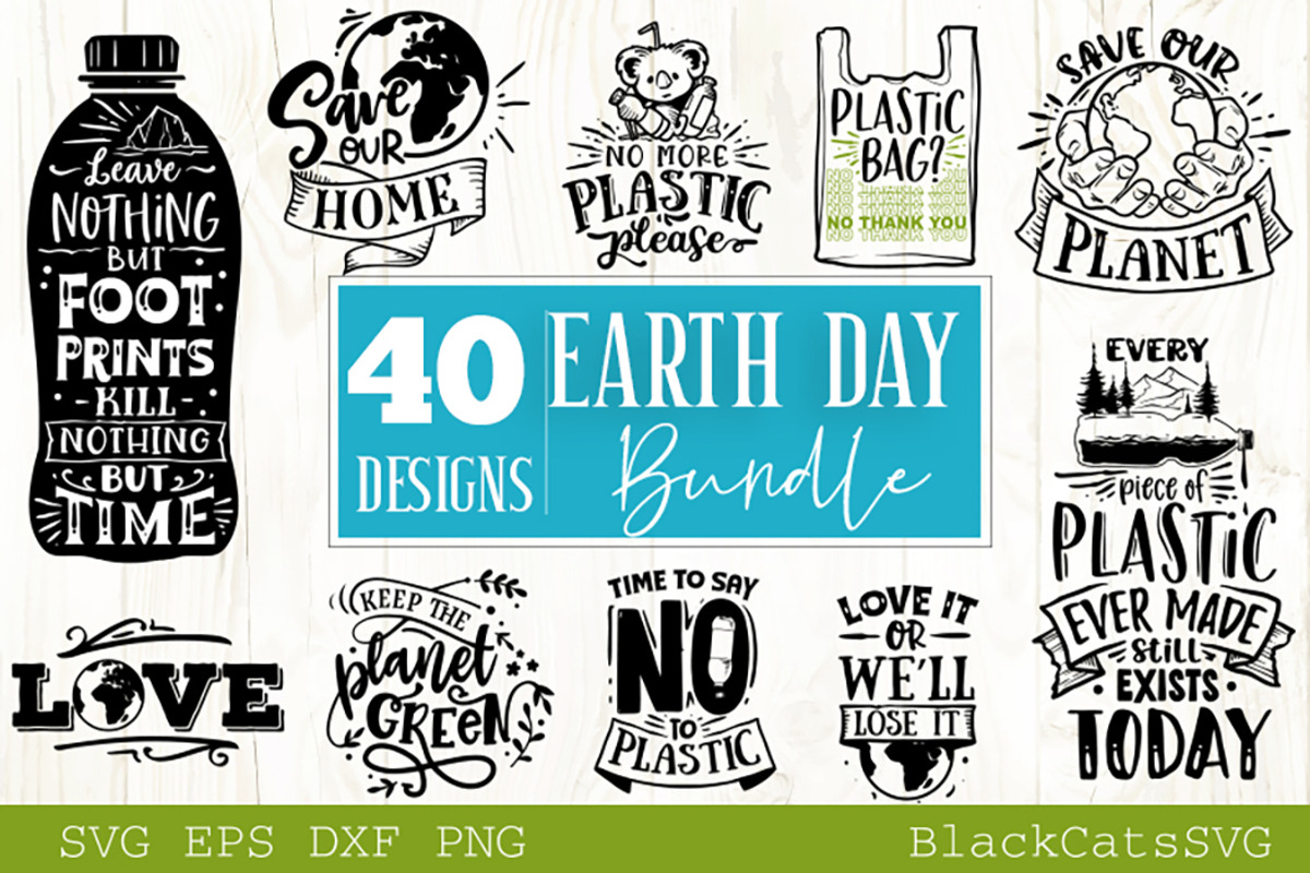 Save the Earth SVG bundle 40 designs, an Illustration by BlackCatsMedia (Photo 1 of 4)